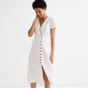 White linen midi dress. New with tags. Size 0.